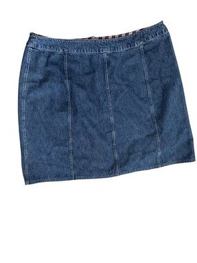 Vtg Blue Denim A-line Knee Length Skirt Norton Studio Western Cowgirl Sz 18W